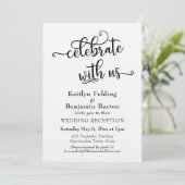 「私たちと一緒に祝おう」タイポグラフィー結婚披露宴2 招待状 (スタンド正面)