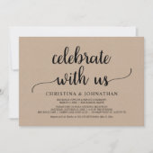私たちと一緒に祝おう。ブラウンクラフトの挙式 招待状 (正面)