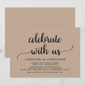私たちと一緒に祝おう。ブラウンクラフトの挙式 招待状 (正面/裏面)
