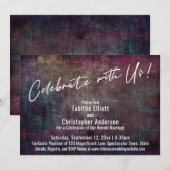 私たちと一緒に祝おう マルチカラー グランジ手書き 招待状 (正面/裏面)