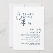 私たちと一緒に祝おう、モダンな結婚披露宴パーティー 招待状 (正面)