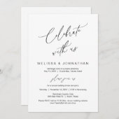 私たちと一緒に祝おう、モダンウェディングエロープメント 招待状 (正面/裏面)