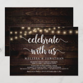 私たちと一緒に祝おう、ラスティックウッド、ウェディングエロープメント 招待状 (正面/裏面)