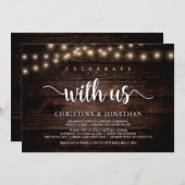 私たちと一緒に祝おう、ラスティック ウェディング エロープメント 招待状 (正面/裏面)