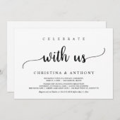 私たちと一緒に祝おう、ラスティック ウェディング エロープメント 招待状 (正面/裏面)