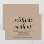 私たちと一緒に祝おう, ラスティック クラフト, ウェディング エルオープメント 招待状 (正面/裏面)