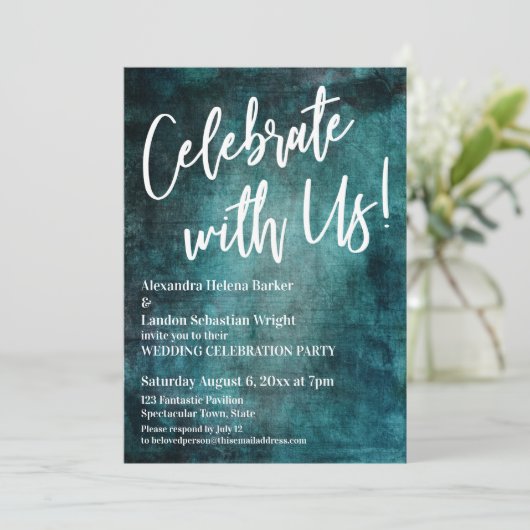 私たちと一緒に祝おう!手書きボールドティールグレンジ 招待状 (スタンド正面)