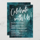 私たちと一緒に祝おう!手書きボールドテールグランジ 招待状 (正面/裏面)