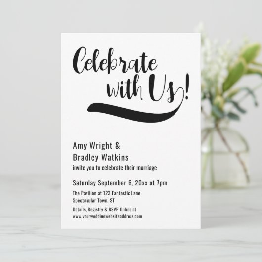 「私たちと一緒に祝おう！」挙式後パーティー 招待状 (スタンド正面)