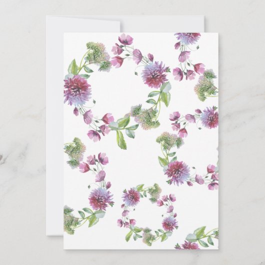 私たちと一緒に祝おう 水彩のワイルドフラワー レセプション 招待状 (裏面)