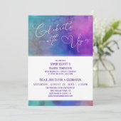 私たちと一緒に祝おう 水彩ハート 受付のみ 招待状 (スタンド正面)