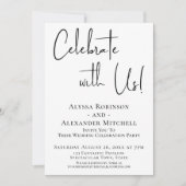 私たちと一緒に祝おう！ 現代の手書きレセプション 招待状 (正面)