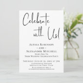 私たちと一緒に祝おう！ 現代の手書きレセプション 招待状 (スタンド正面)