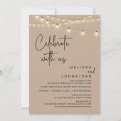 私たちと一緒に祝おう、素朴なウェディングエロープメントパーティー 招待状 (正面)