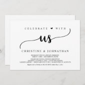 私たちと一緒に祝おう、素朴なウェディングエロープメントパーティー 招待状 (正面/裏面)