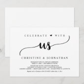 私たちと一緒に祝おう、素朴な結婚式の秘密の誓いパーティー 招待状 (正面/裏面)