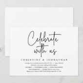 私たちと一緒に祝おう、結婚式の秘密の誓いパーティー 招待状 (正面/裏面)