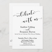 私たちと一緒に祝おう 結婚後のお祝い会 招待状 (正面/裏面)