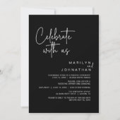 私たちと一緒に祝おう!結婚後の食事会 招待状 (正面)