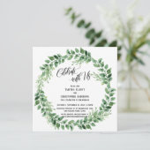 私たちと一緒に祝おう - 緑のリースの受付のみ 招待状 (スタンド正面)