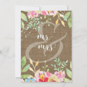 私たちと一緒に祝おう、麻布と花と光で 招待状 (裏面)