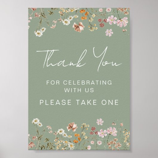 私たちと一緒に祝ってくれてありがとう ワイルドフラワー ポスター (正面)