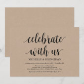 私たちと一緒に結婚式の秘密の誓いを祝いましょう 招待状 (正面/裏面)