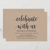 私たちと一緒に結婚式の隠し結婚のお祝いをしよう 招待状 (正面/裏面)