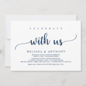 私たちと一緒に、素朴な結婚式の駆け落ちディナーを祝いましょう 招待状 (正面)