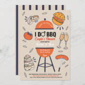 私たちと一緒にBBQ カップルシャワーのエンゲージメントガーデンパーティ 招待状 (正面/裏面)