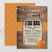 私たちと一緒にBBQ カップルシャワーフォールオートムエンゲージメント 招待状 (正面/裏面)
