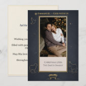 私たちと共にいる神 エマニュエル 上品な家族の写真フレーム シーズンカード (正面/裏面)