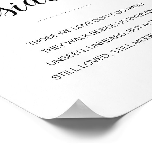 私たちと共に歩く　エレガントな結婚式の追悼看板 ポスター (角)