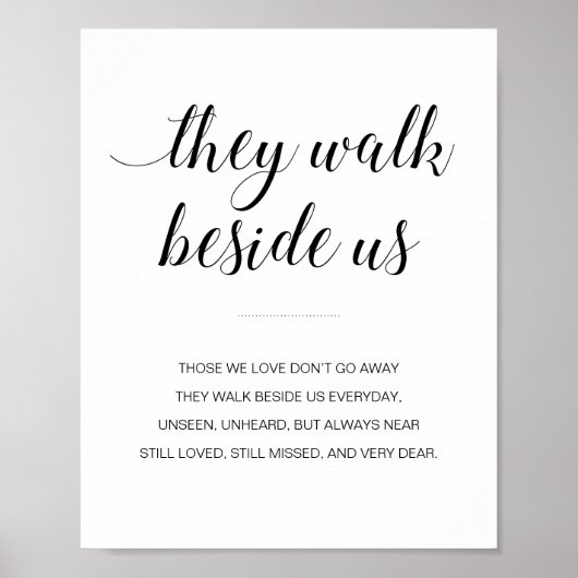 私たちと共に歩く　エレガントな結婚式の追悼看板 ポスター (正面)