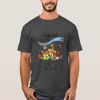 私たちと共に生きる動物たち レトロ Tシャツ