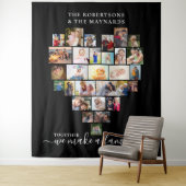 私たちと家族のハート 29 枚の写真コラージュ タペストリー (インサイチュ)