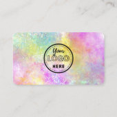 私たちと接続ロゴQrコードホロOpal スタイリッシュ 名刺 (裏面)