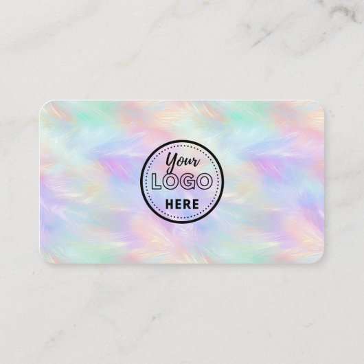 私たちと接続ロゴQrコード虹色オパールシック 名刺 (裏面)