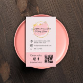 私たちと接続,ソーシャルメディア, qrコードピンクのメイクアップ 名刺