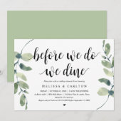 私たちと結婚式を挙げる前に、まずは食事をしよう - 結婚式リハーサルディナー 招待状 (正面/裏面)