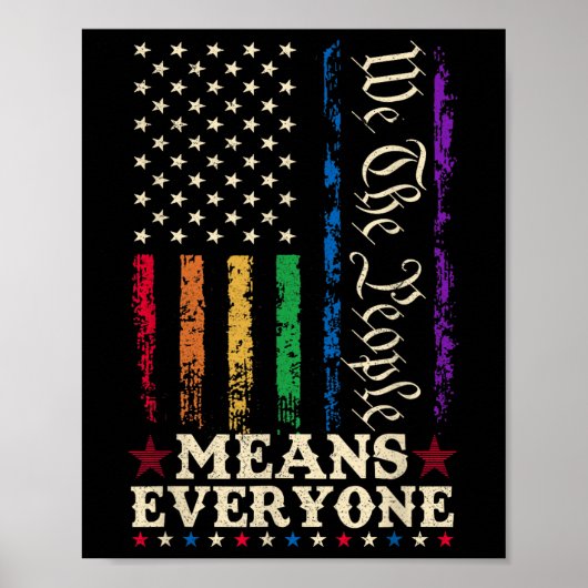 私たちにとっての人々はすべての人を意味する アメリカ合衆国憲法 LGBT ポスター (正面)