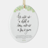 私たちにとって子供はクリスマス生まれの飾りである セラミックオーナメント (右)