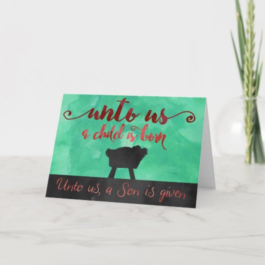 私たちにとって子供はク生まれリスマスカード シーズンカード (正面)