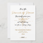 私たちにとって子供は手書きの生まれ金ゴールドのクリスマスだ シーズンカード (裏面)