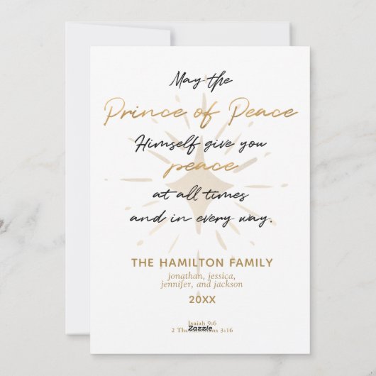 私たちにとって子供は手書きの生まれ金ゴールドのクリスマスだ シーズンカード (裏面)