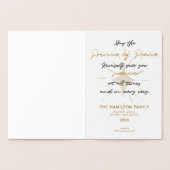 私たちにとって子供は手書きの生まれ金ゴールドのクリスマスだ 箔カード (内部)