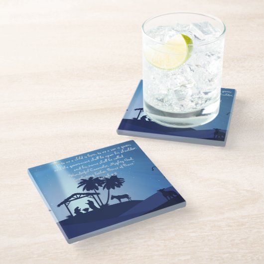 私たちにとって子供は生まれ出生ガラスのコースター ガラスコースター (アングル)