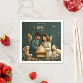 私たちにとって子供は生まれ出生ページ スタンダードカクテルナプキン