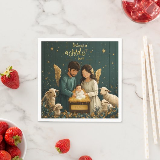 私たちにとって子供は生まれ出生ページ スタンダードカクテルナプキン (インサイチュ)