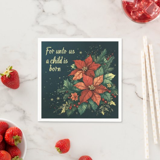 私たちにとって子供は生まれ聖なる書物、 経典ページ スタンダードカクテルナプキン (インサイチュ)